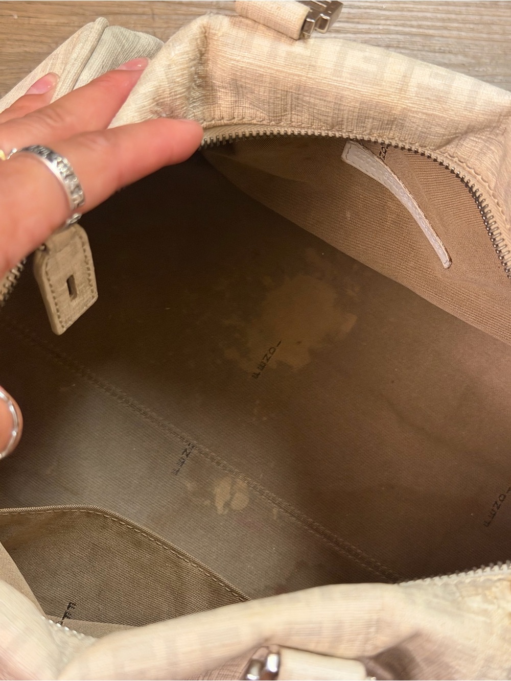 Fendi Beige Zucca Canvas Top-Handle Satchel - Picture 13 of 15